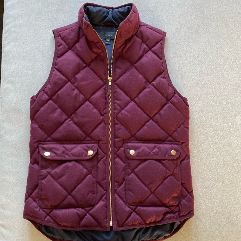 J.Crew Burgundy Puffer Vest